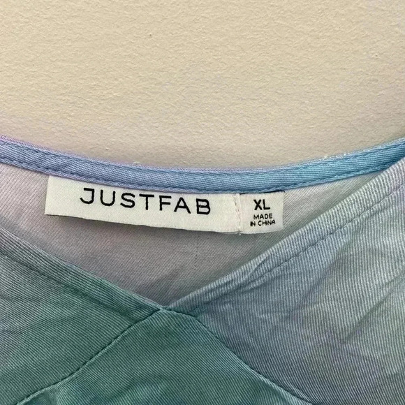 JustFab Rayon Tiered Maxi Dress Lightweight Fairy Flowy Purple Blue XL NWT - Picture 6 of 11